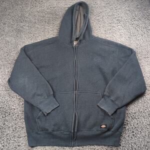 Dickies Hoodie Men Extra Large Blue Zip Up Hooded Sweatshirt Jacket Thermal
